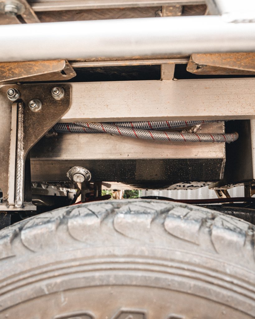 Underneath of Buffalo Tray where the Extra Diesel Tank is stored
