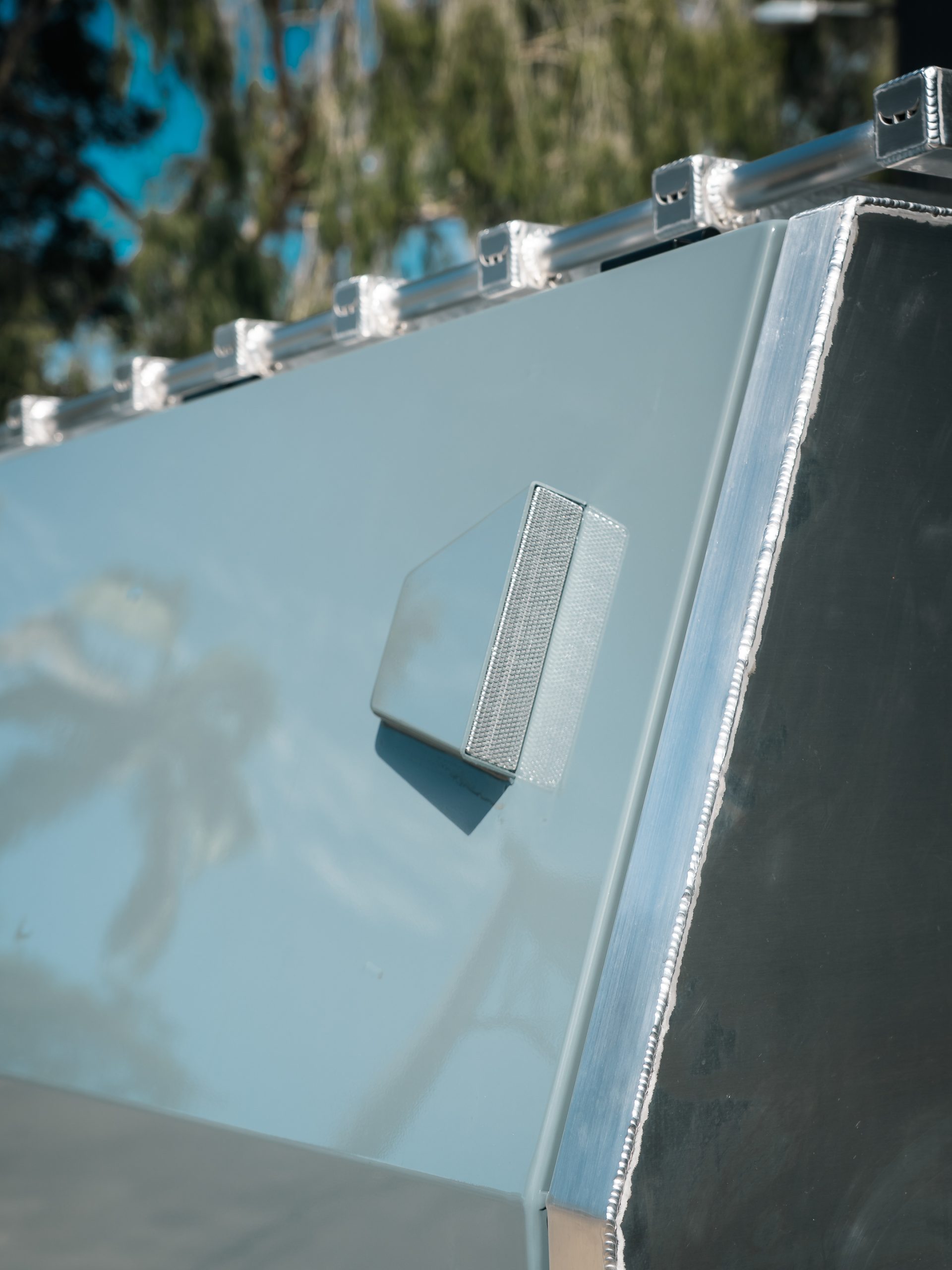 Custom Chassis Mount Canopy in Command Grey with Two Pairs of Self-Pressurising Air Vents in the coordinating colour Command Grey