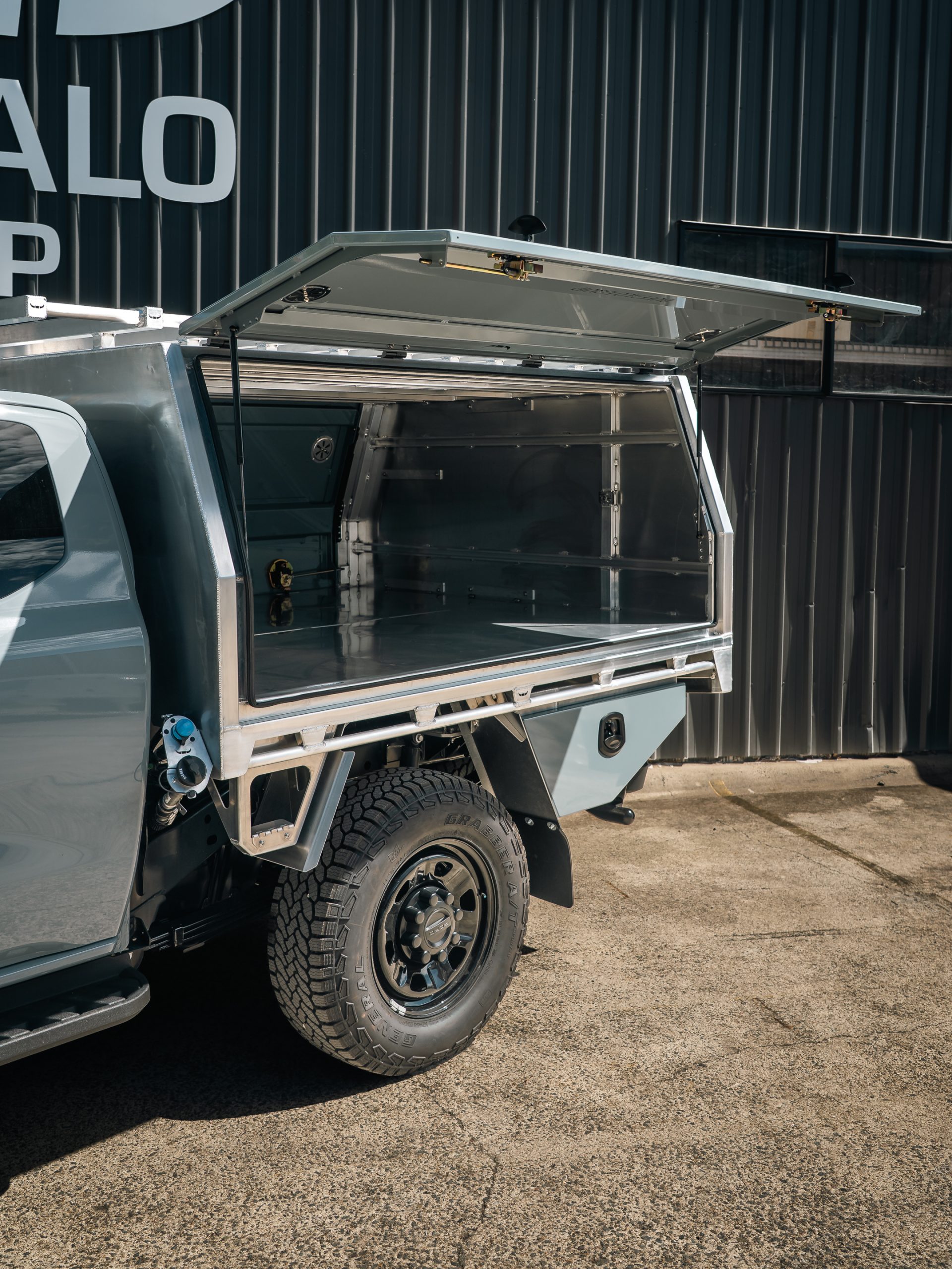 Inspiration Heavy-Duty Chassis Mount Canopy Extended to 2200mm Long with Removable Internal Front Panel to Mount Electricals