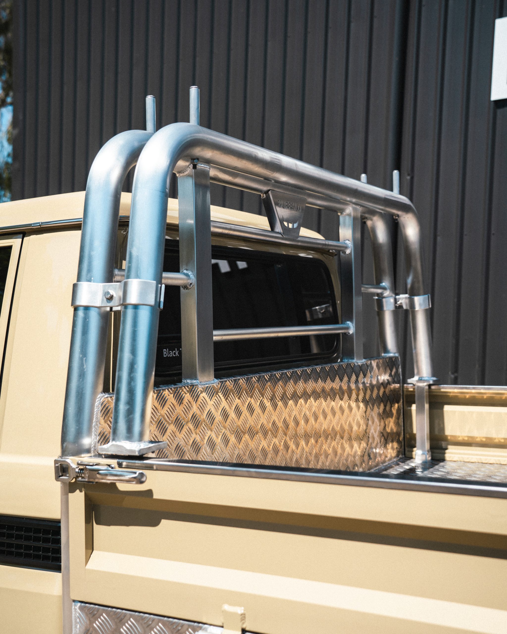 Inspiration 79 Series Landcruiser with Rear Ladder Rack and Front Sleeve and Clamp System