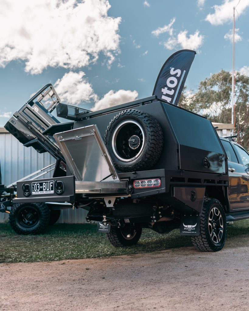 Hilux vehicle with lift off canopy on display at farm fest